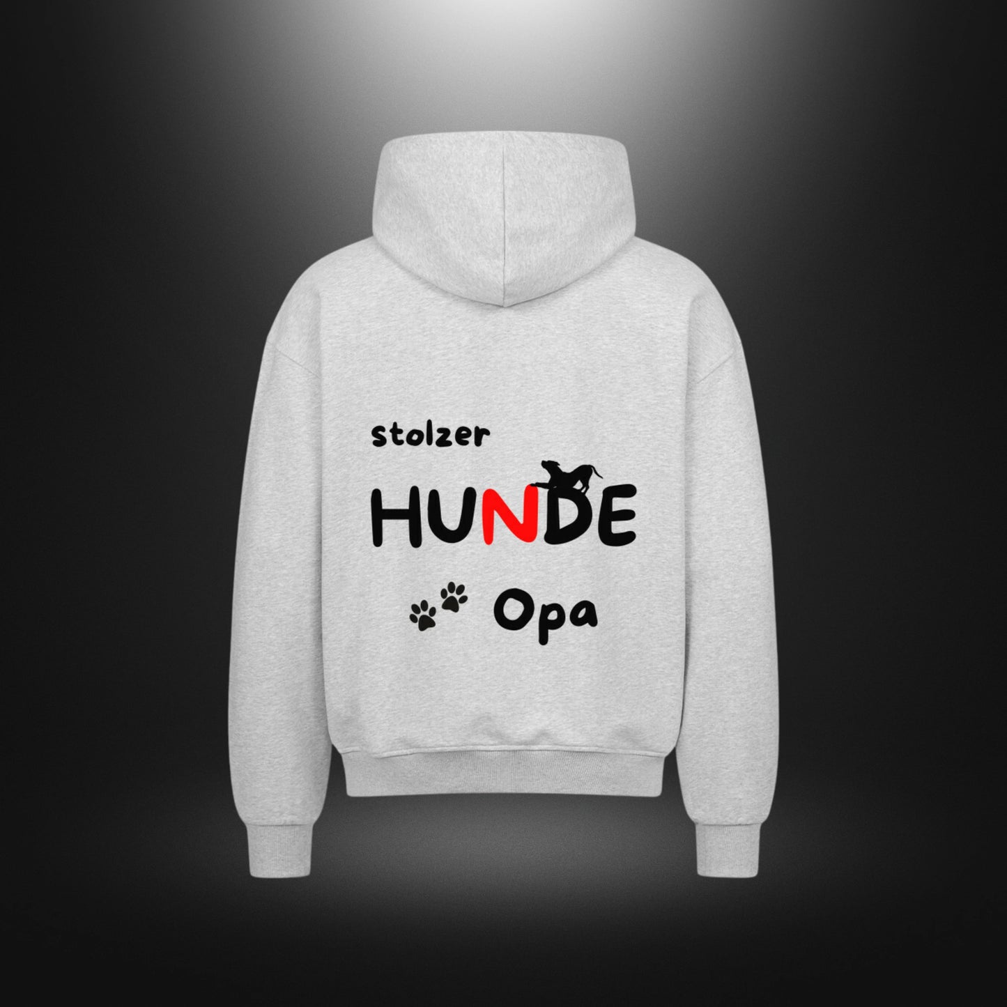 VACANCY Oversized Zipper Hoodie - stolzer HUNDE Opa