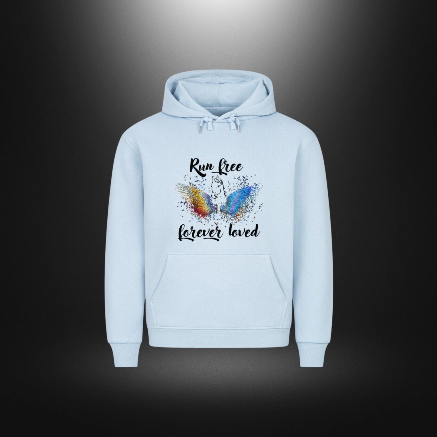 HigherBlanks Premium Hoodie - Run free forever loved Pferd