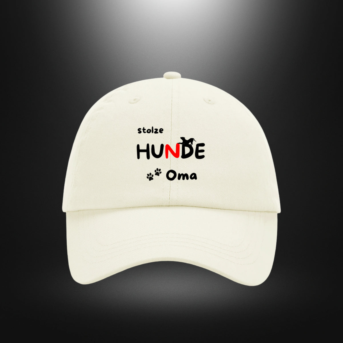 Beige Dad Cap mit Hundemotiv „stolze HUNDE Oma“