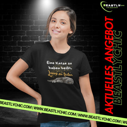 Premium Organic Shirt Women - Eine Katze zu haben heißt, Luxus zu teilen