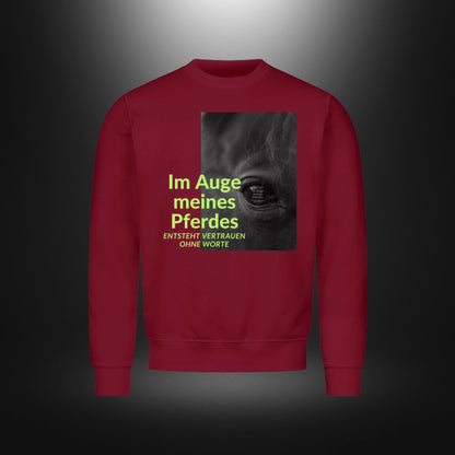 Classic Sweatshirt - Im Auge meines Pferdes ENTSTEHT VERTRAUEN OHNE WORTE Rappe