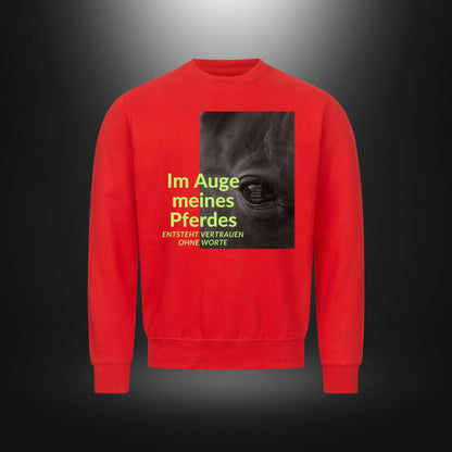 Classic Sweatshirt - Im Auge meines Pferdes ENTSTEHT VERTRAUEN OHNE WORTE Rappe