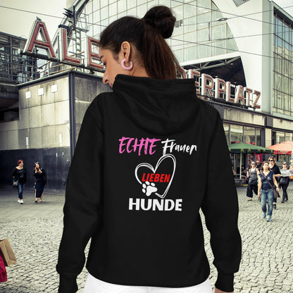 Classic Zipper Hoodie Unisex - ECHTE Frauen LIEBEN HUNDE