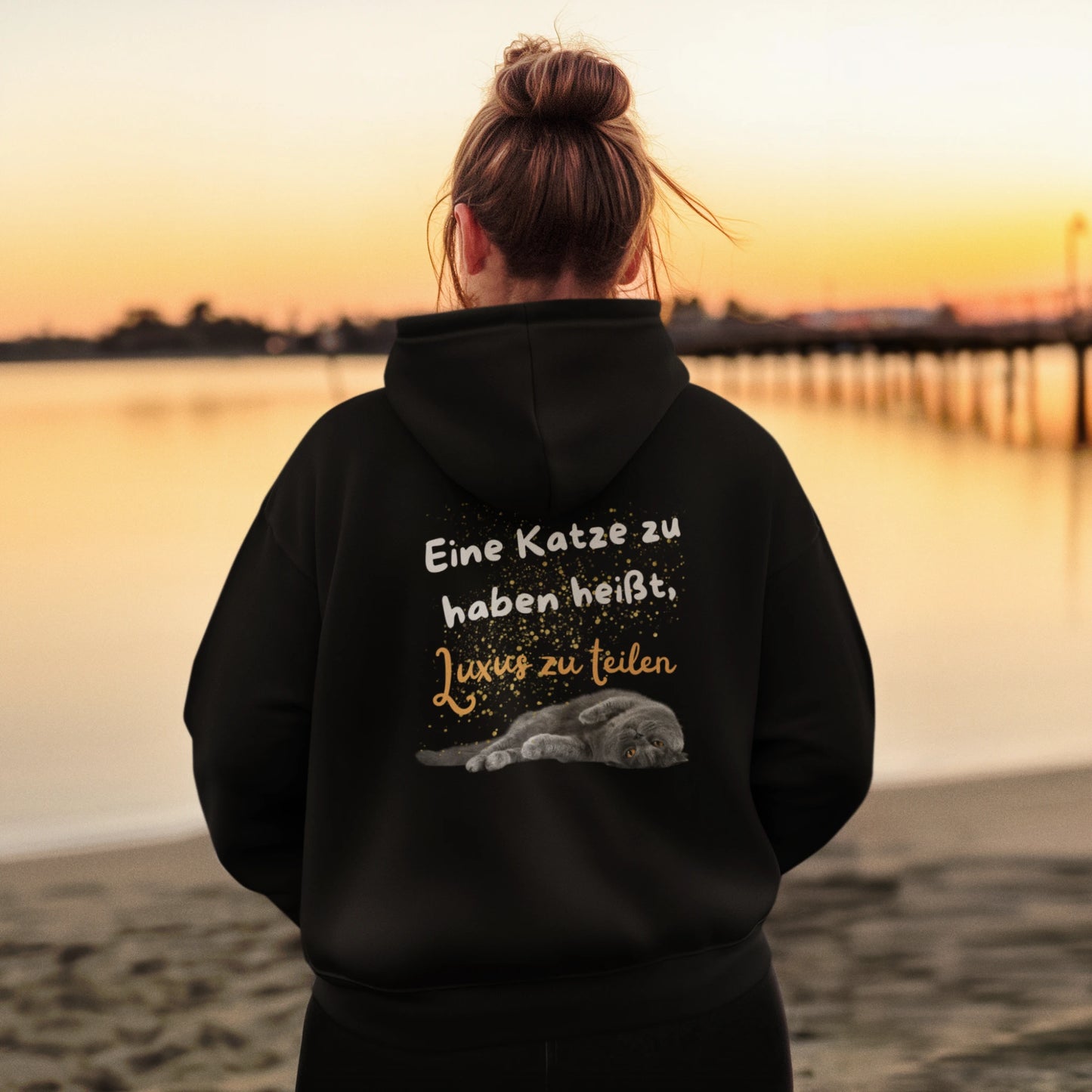 Classic Zipper Hoodie Unisex - Eine Katze zu haben heißt, Luxus zu teilen