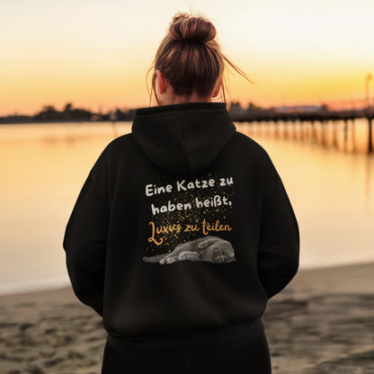 Classic Zipper Hoodie Unisex - Eine Katze zu haben heißt, Luxus zu teilen