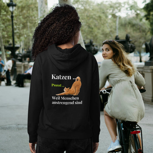 Classic Zipper Hoodie Unisex - Katzen .. Psssst .. Weil Menschen anstrengend sind
