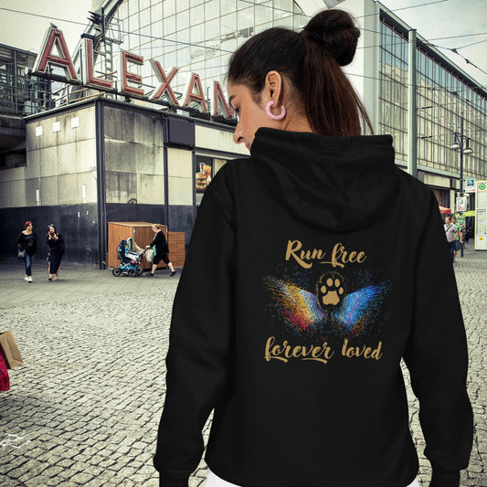 Classic Zipper Hoodie Unisex - Run free forever loved Katze