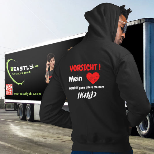 Classic Zipper Hoodie Unisex - VORSICHT ! Mein Herz GEHÖRT ganz allein meinem HUND