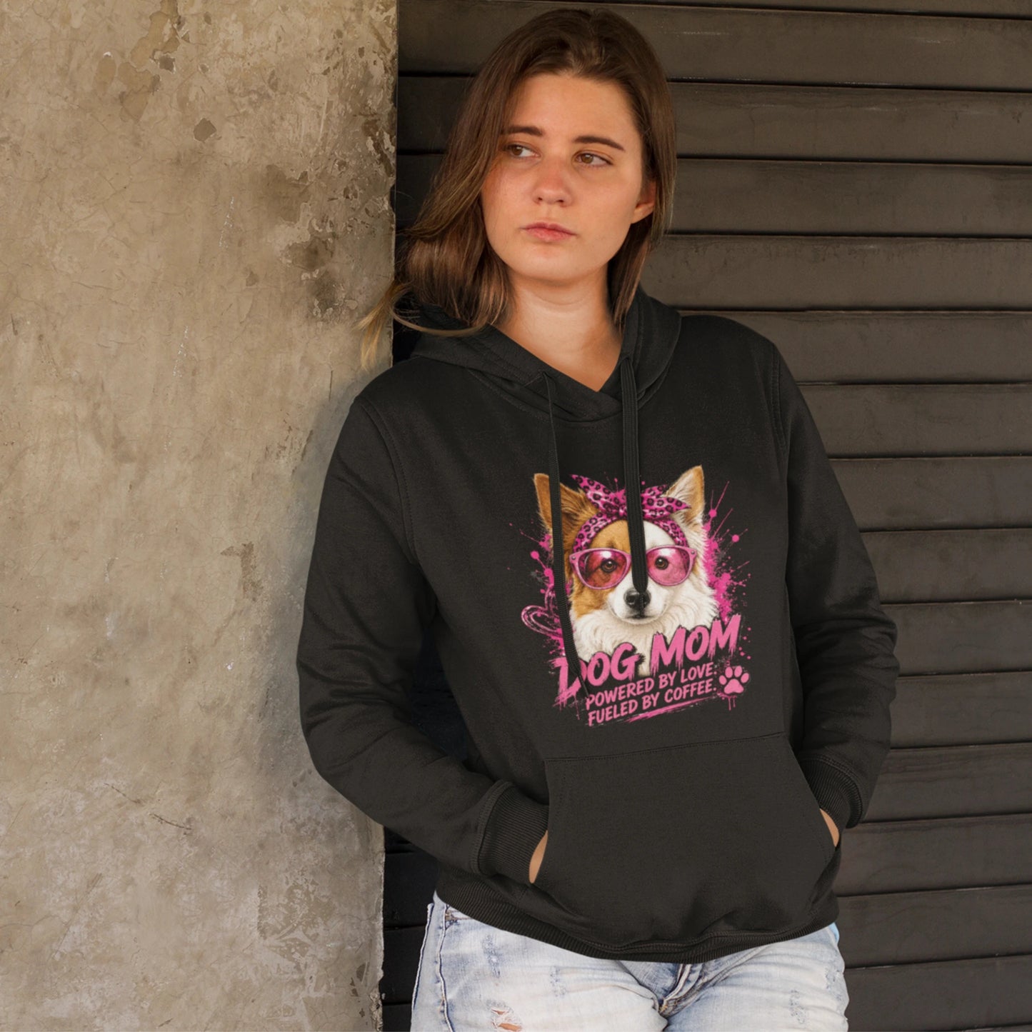 HigherBlanks Premium Hoodie - DOG MOM Border