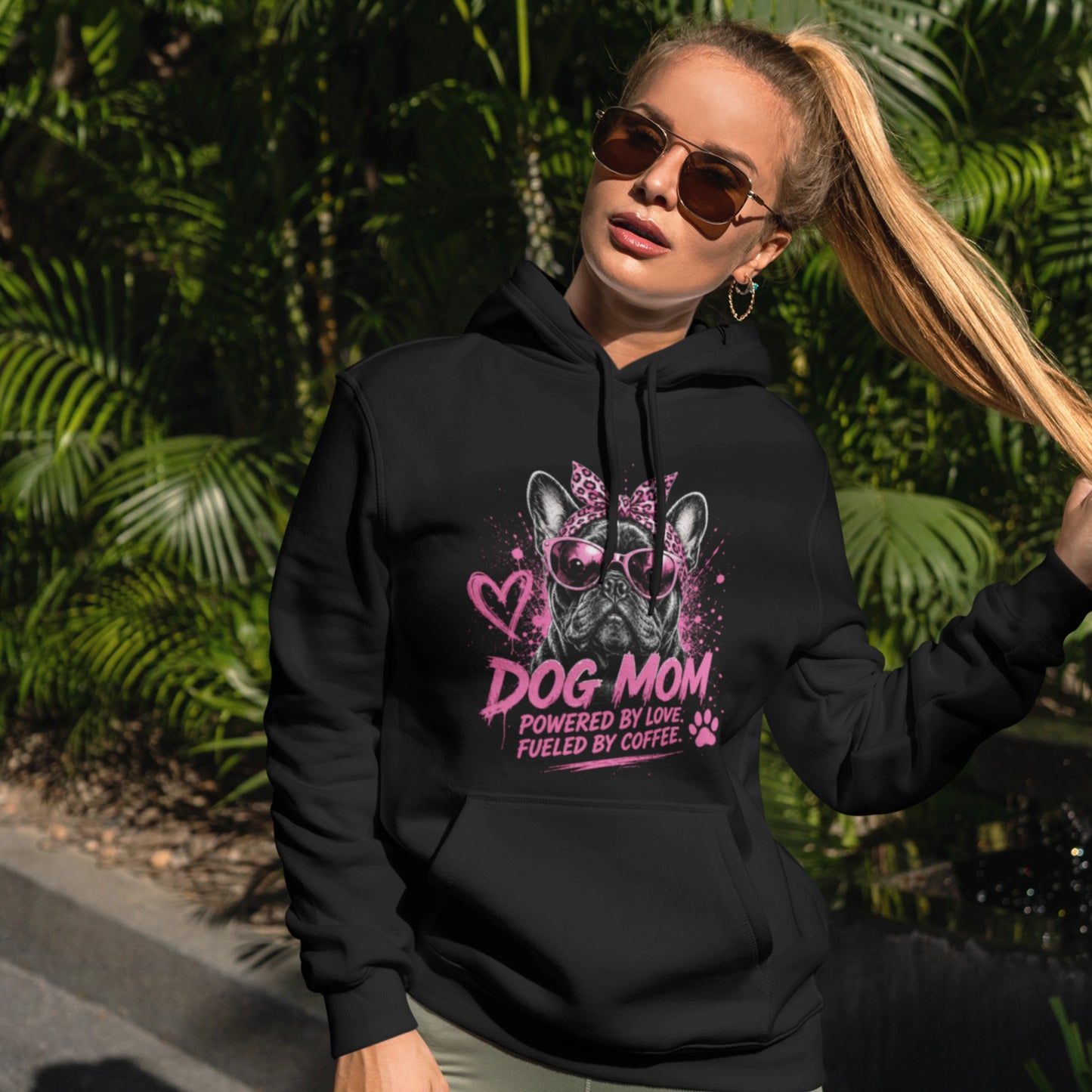 HigherBlanks Premium Hoodie - DOG MOM Bull Dog