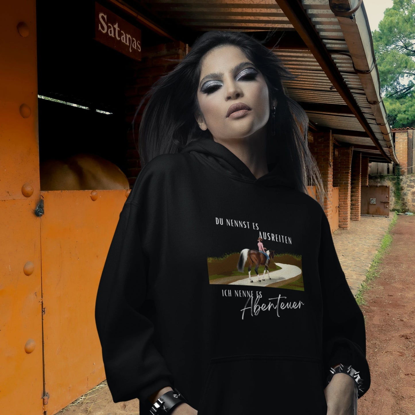 HigherBlanks Premium Hoodie - DU NENNST ES AUSREITEN ICH NENNE ES Abenteuer