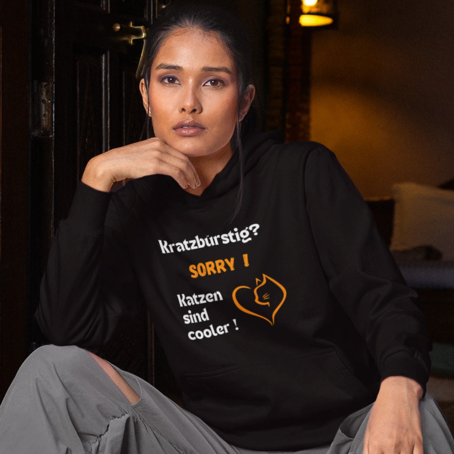 HigherBlanks Premium Hoodie - Kratzbürstig? SORRY ! Katzen sind cooler !