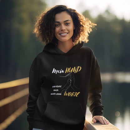 HigherBlanks Premium Hoodie - Mein HUND versteht mich auch ohne WORTE