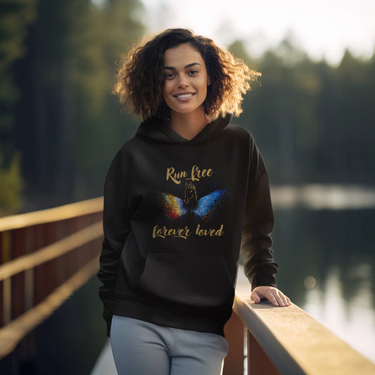 HigherBlanks Premium Hoodie - Run free forever loved Pferd