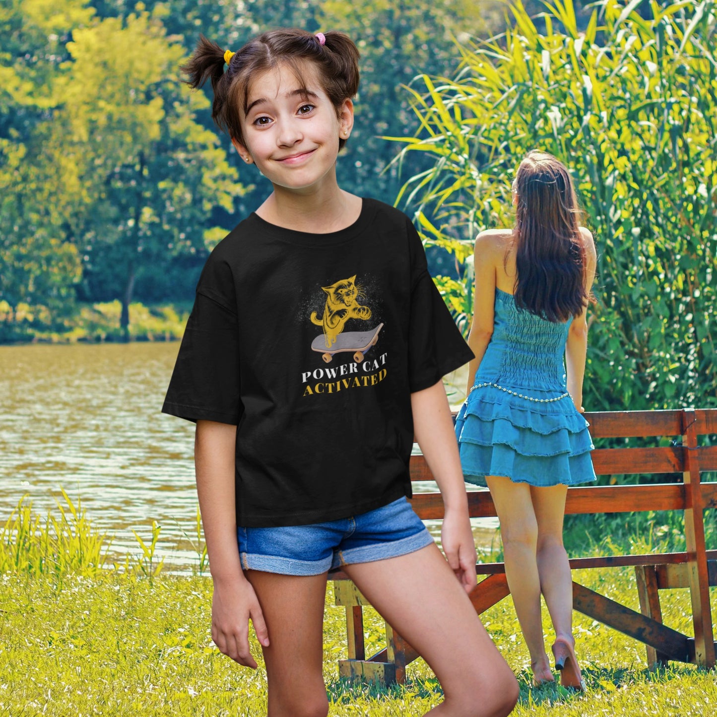 Premium Organic Shirt Kids - POWER CAT ACTIVATED - 3 bis 14 Jahre