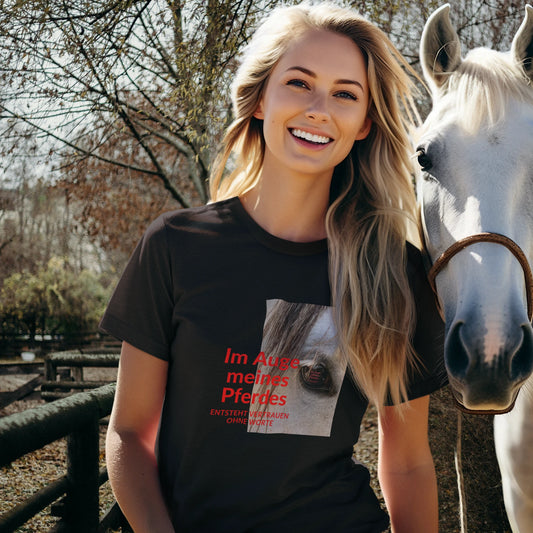 Premium Organic Shirt Women - Im Auge meines Pferdes ENTSTEHT VERTRAUEN OHNE WORTE