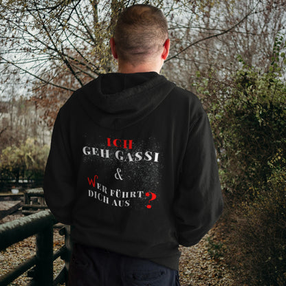 VACANCY Oversized Zipper Hoodie - ICH GEHE GASSI & WER FÜHRT DICH AUS ?