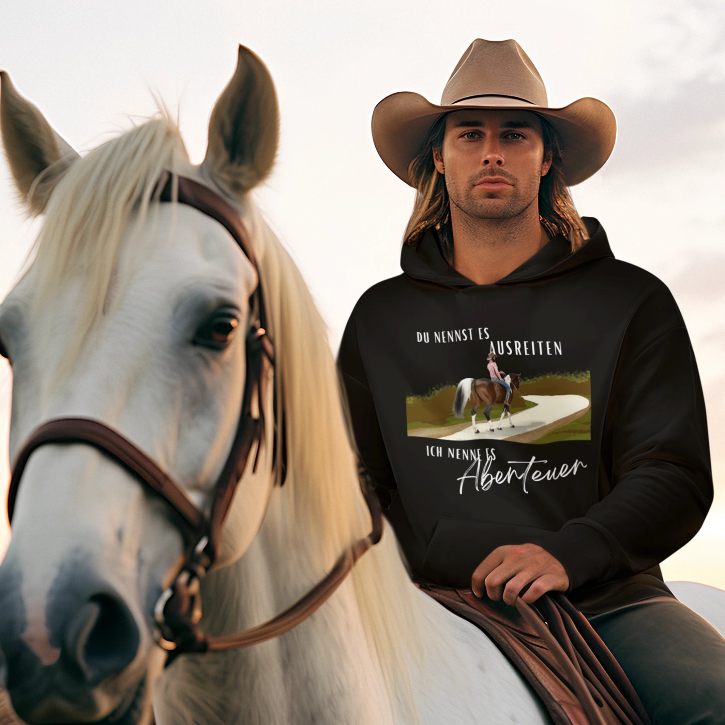 VACANCY Oversized Hoodie - DU NENNST ES AUSREITEN ICH NENNE ES Abenteuer