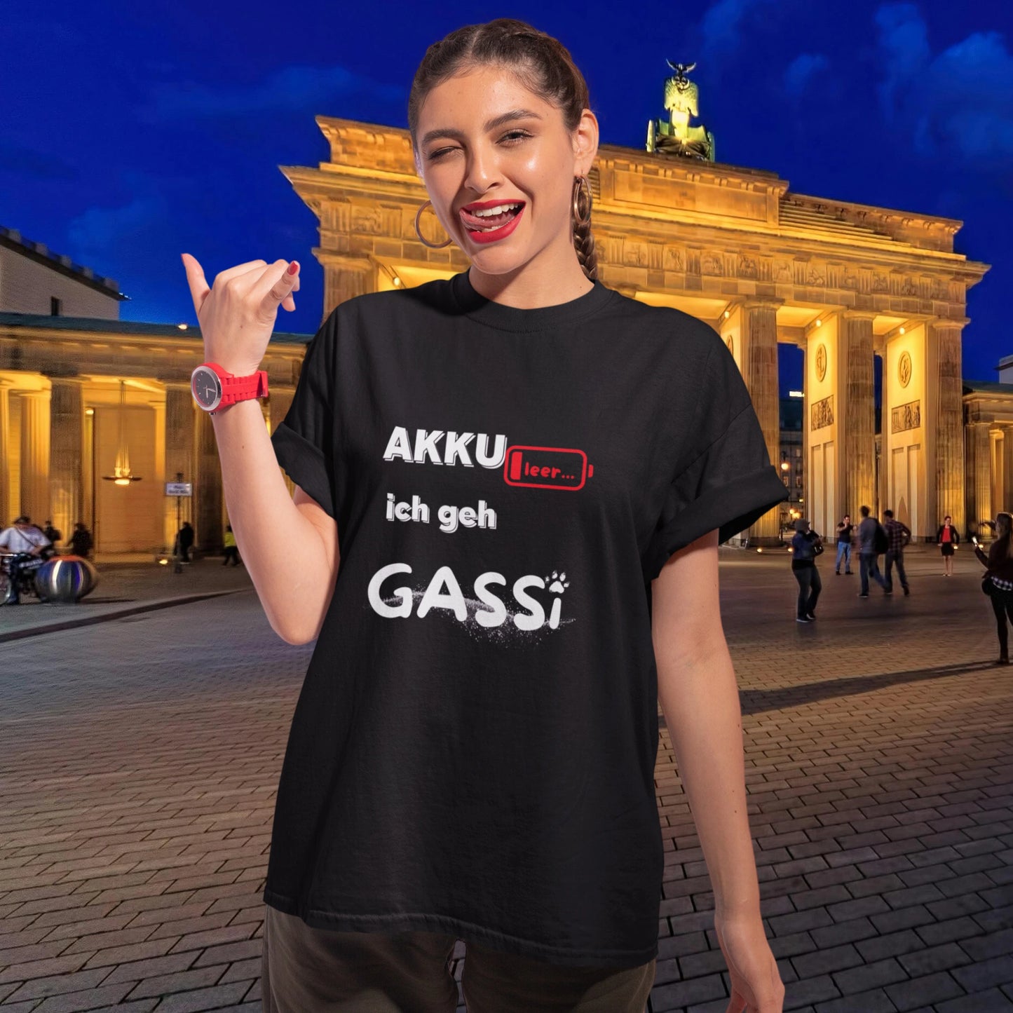 VACANCY Oversized Shirt - AKKU leer ich geh GASSi