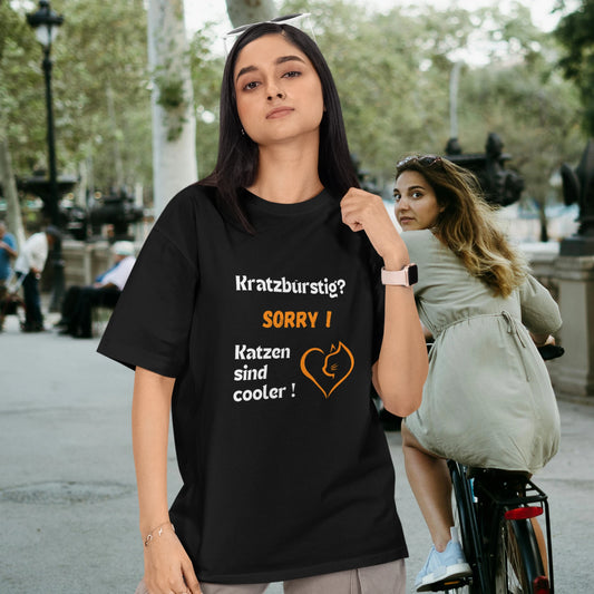 VACANCY Oversized Shirt - Kratzbürstig? Sorry Katzen sind cooler !