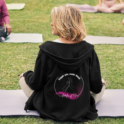 VACANCY Oversized Zipper Hoodie - Loyal wie mein Hund