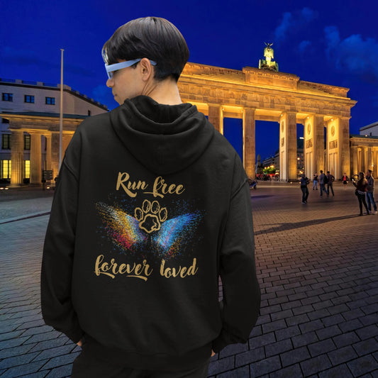 VACANCY Oversized Zipper Hoodie - Run free forever loved Hund