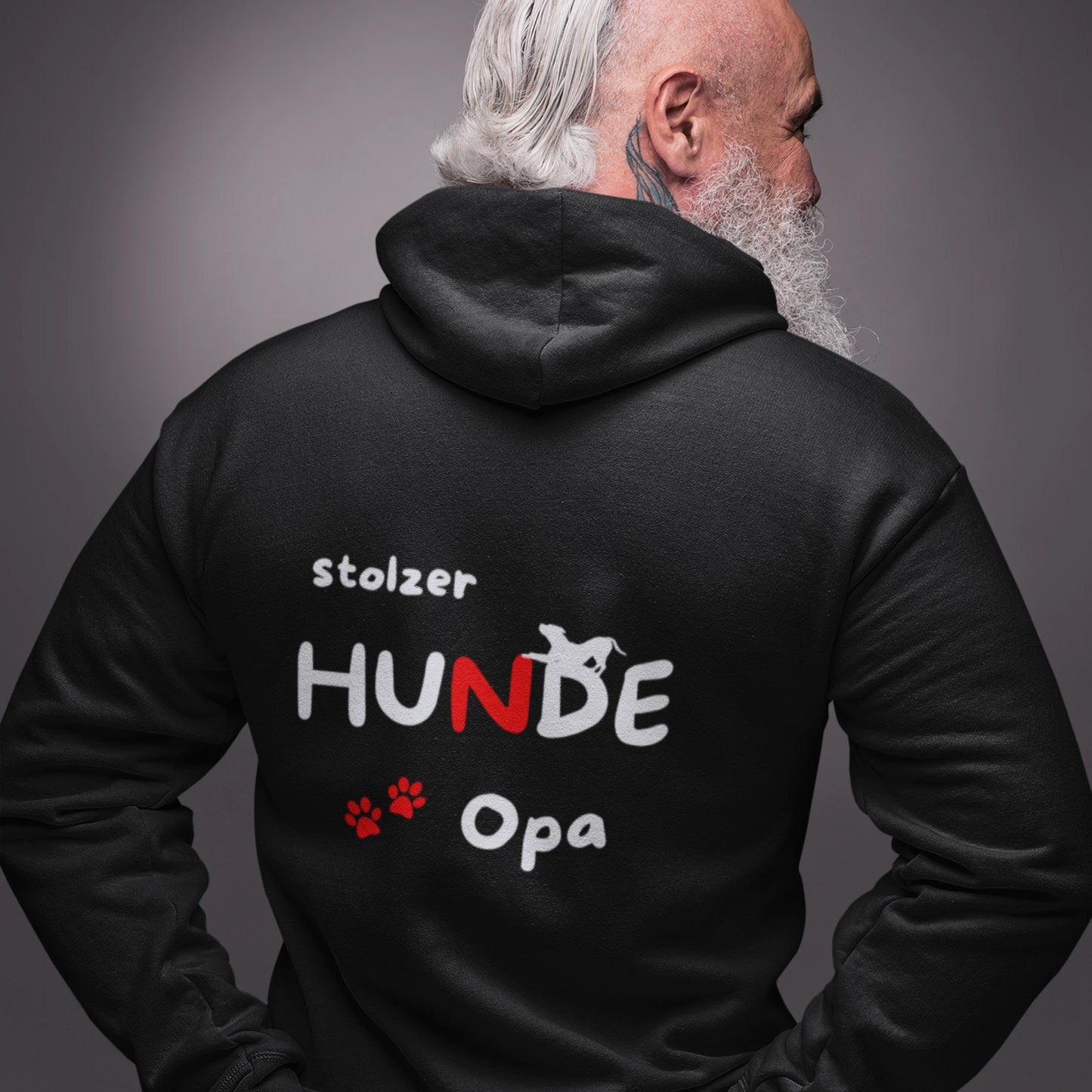 VACANCY Oversized Zipper Hoodie - stolzer HUNDE Opa