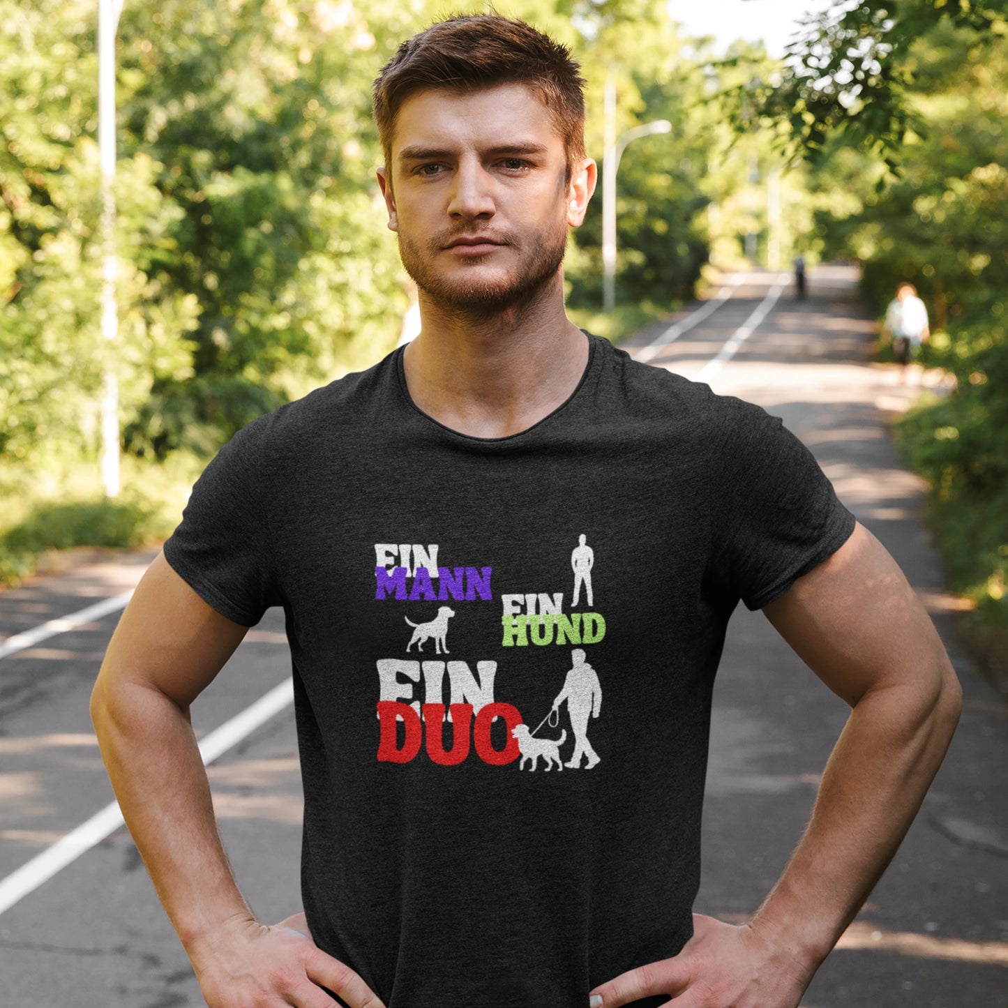 HigherBlanks Premium T-Shirt - EIN MANN EIN HUND EIN DUO