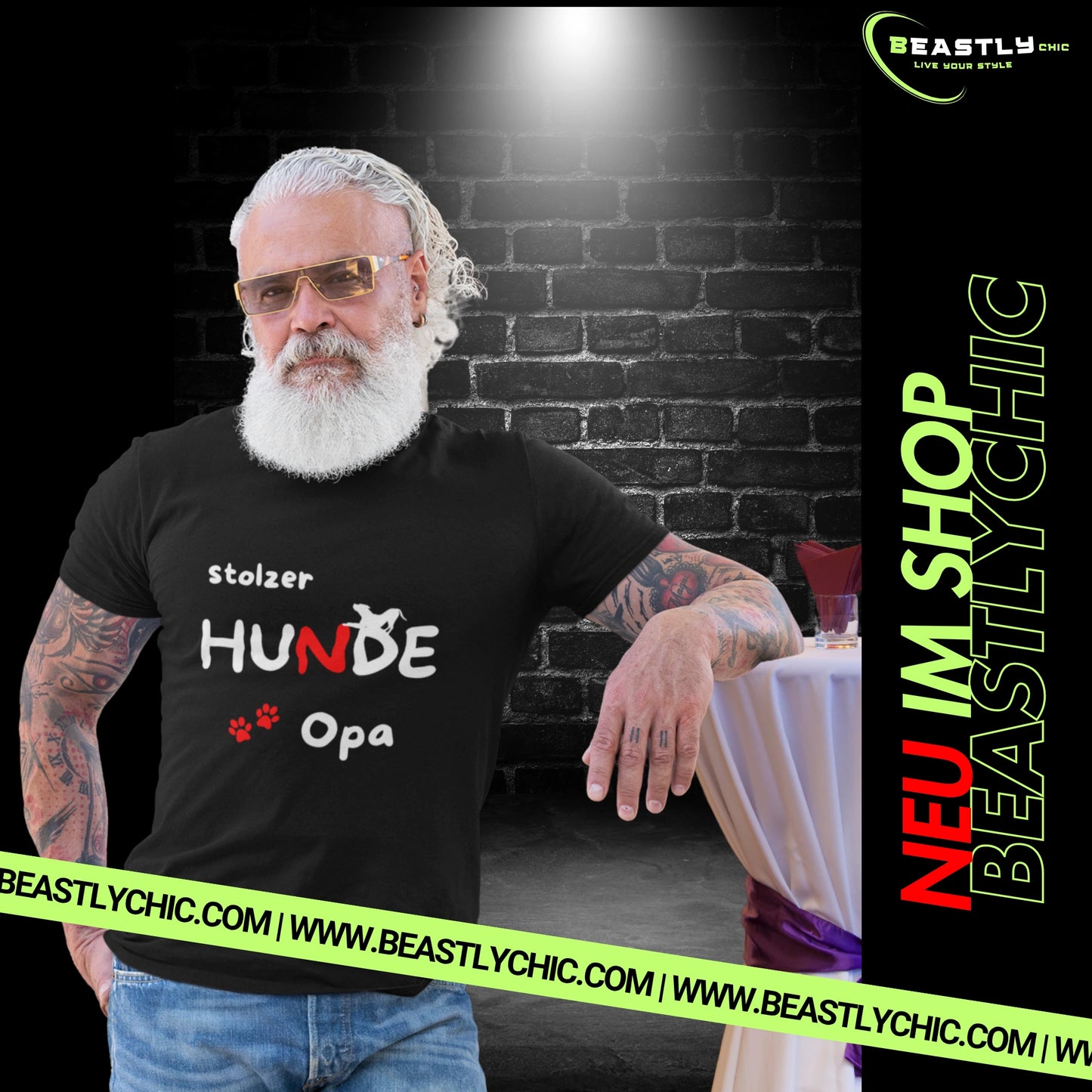 HigherBlanks Premium T-Shirt - stolzer HUNDE Opa