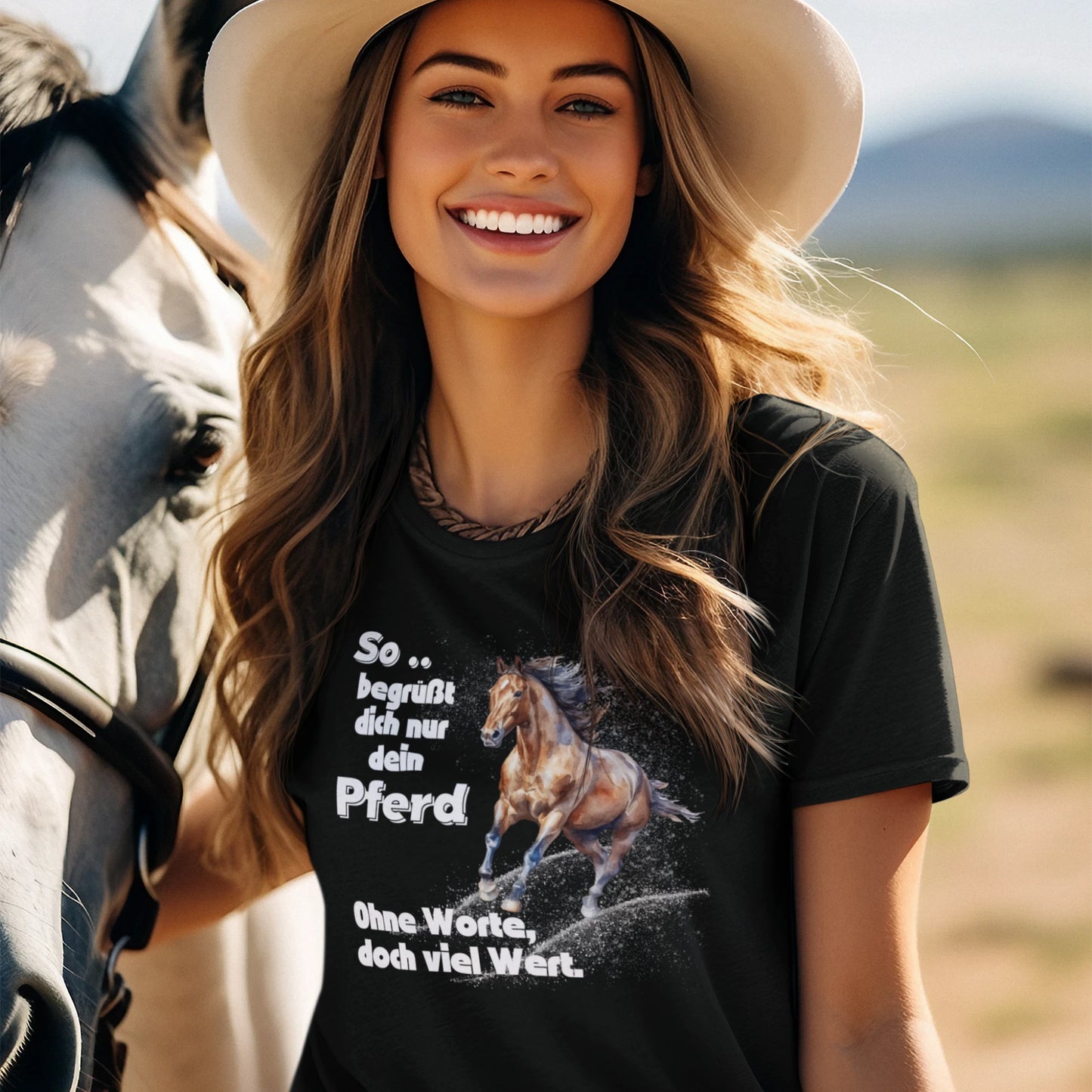 Premium Organic Shirt Women - So begrüßt dich nur dein Pferd Ohne Worte doch viel Wert