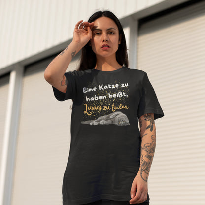 VACANCY Oversized Shirt - Eine Katze zu haben heißt, Luxus zu teilen