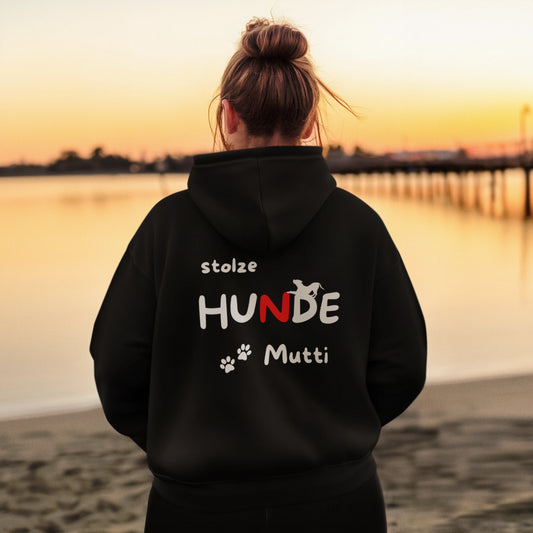 VACANCY Oversized Zipper Hoodie - stolze HUNDE Mutti