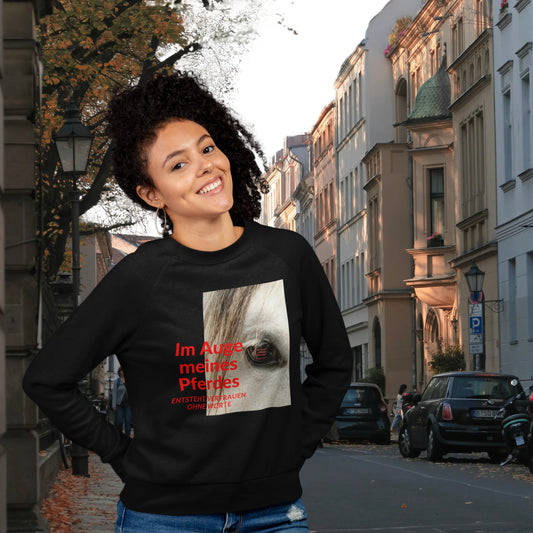 Classic Sweatshirt - Im Auge meines Pferdes ENTSTEHT VERTRAUEN OHNE WORTE Schimmel