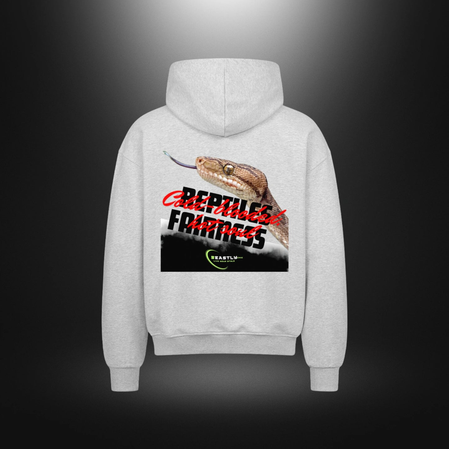 VACANCY Oversized Zipper Hoodie - Beastlychic Marke - REPTILES FAIRNESS