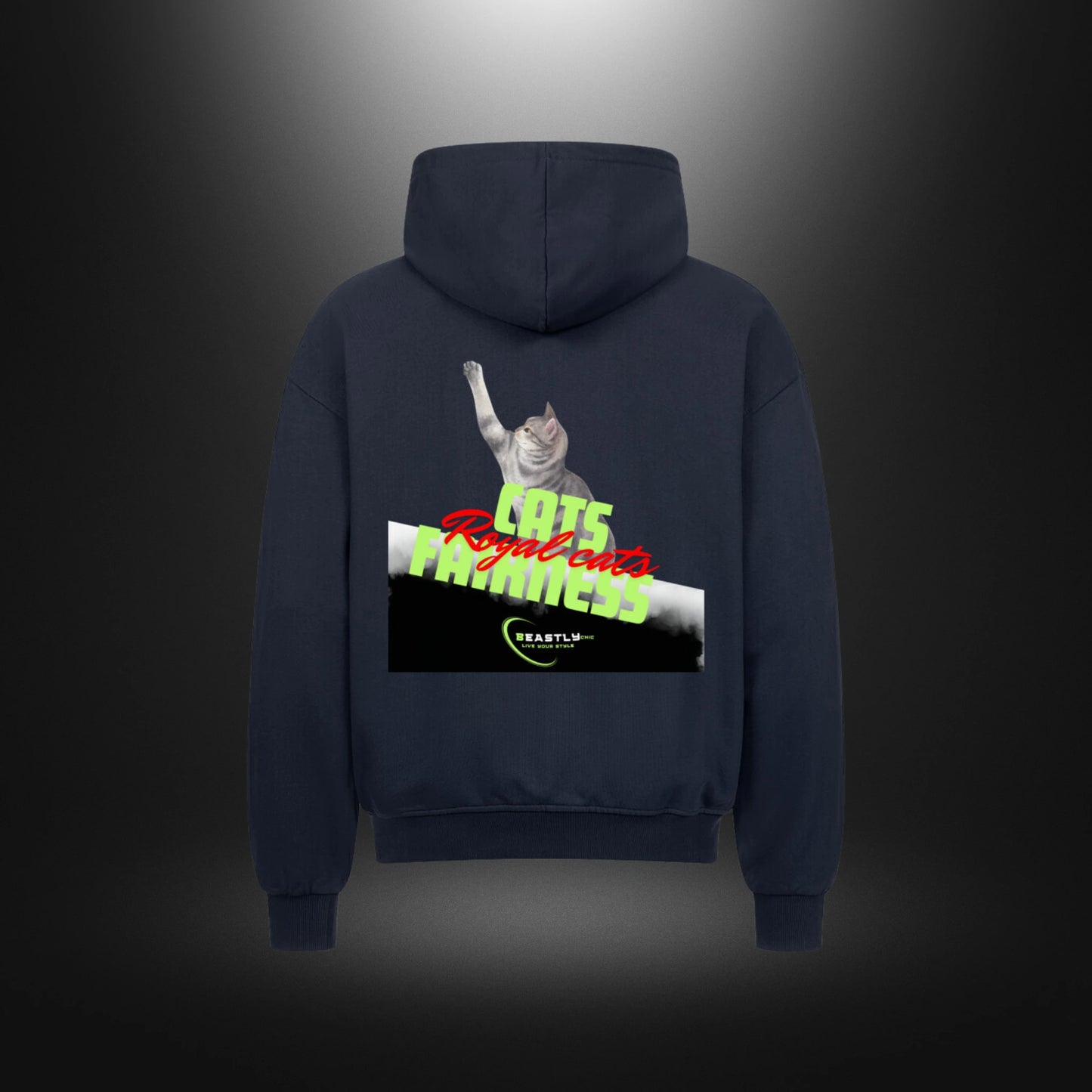 VACANCY Oversized Zipper Hoodie - Beastlychic Marke - CATS FAIRNESS