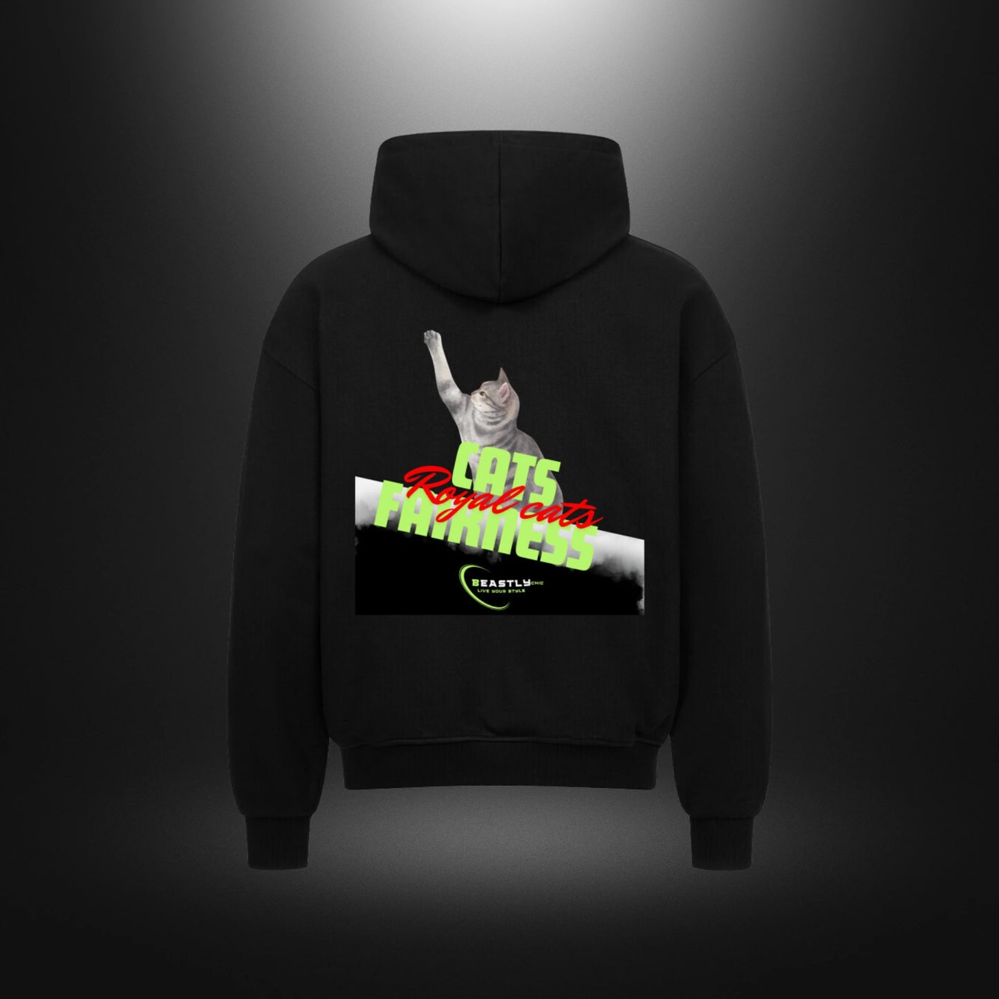 VACANCY Oversized Zipper Hoodie - Beastlychic Marke - CATS FAIRNESS