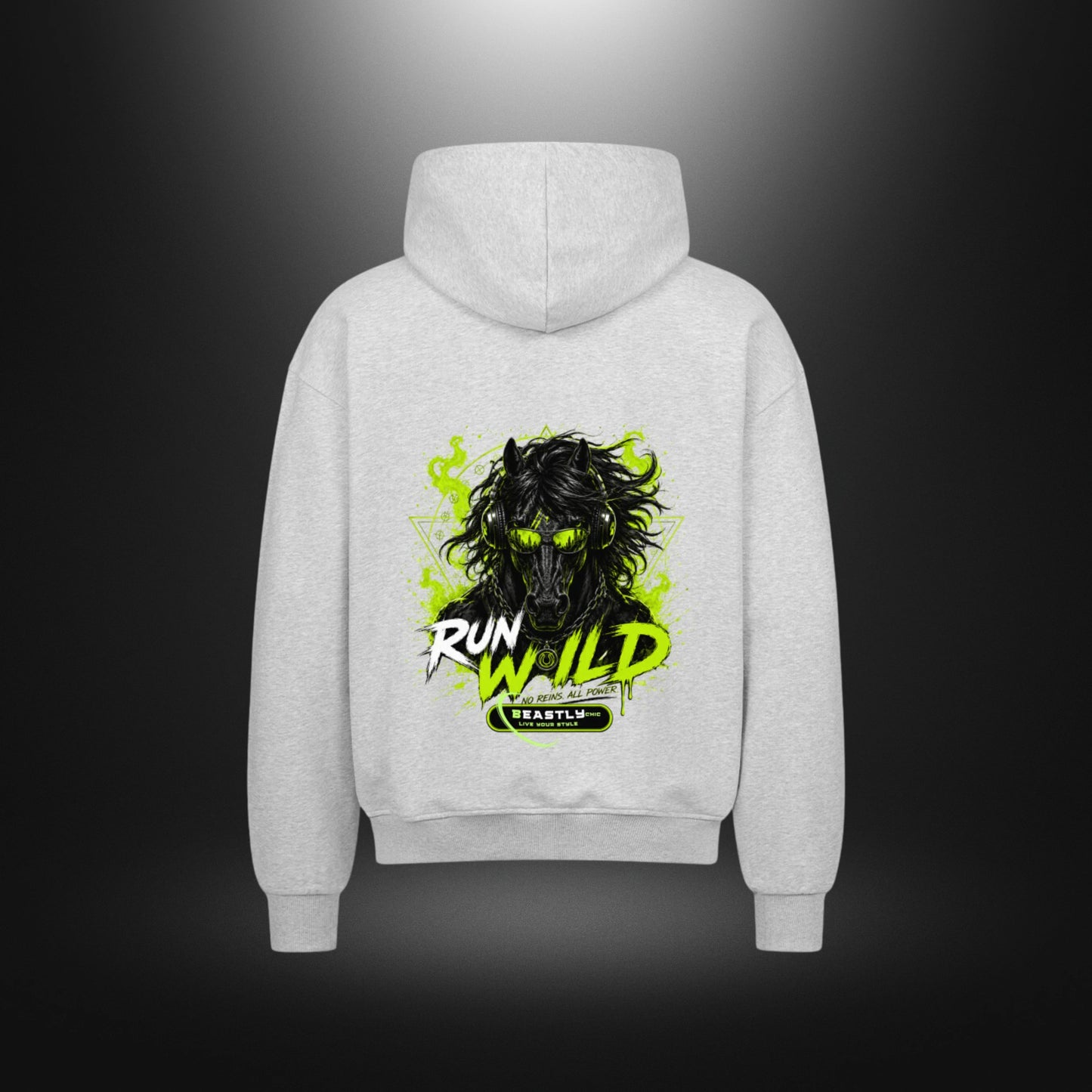 VACANCY Oversized Zipper Hoodie - BeastlyChic Marke HORSES UNTAMED