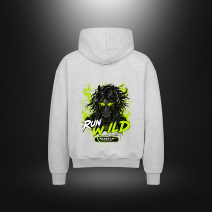 VACANCY Oversized Zipper Hoodie - BeastlyChic Marke HORSES UNTAMED