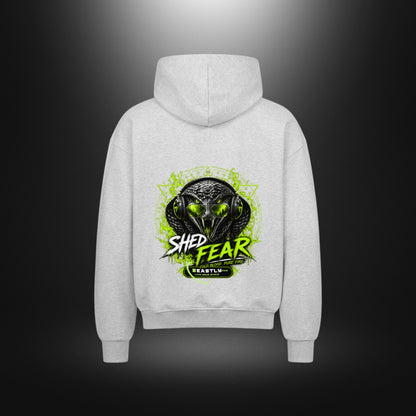 VACANCY Oversized Zipper Hoodie - BeastlyChic Marke REPTILES UNTAMED