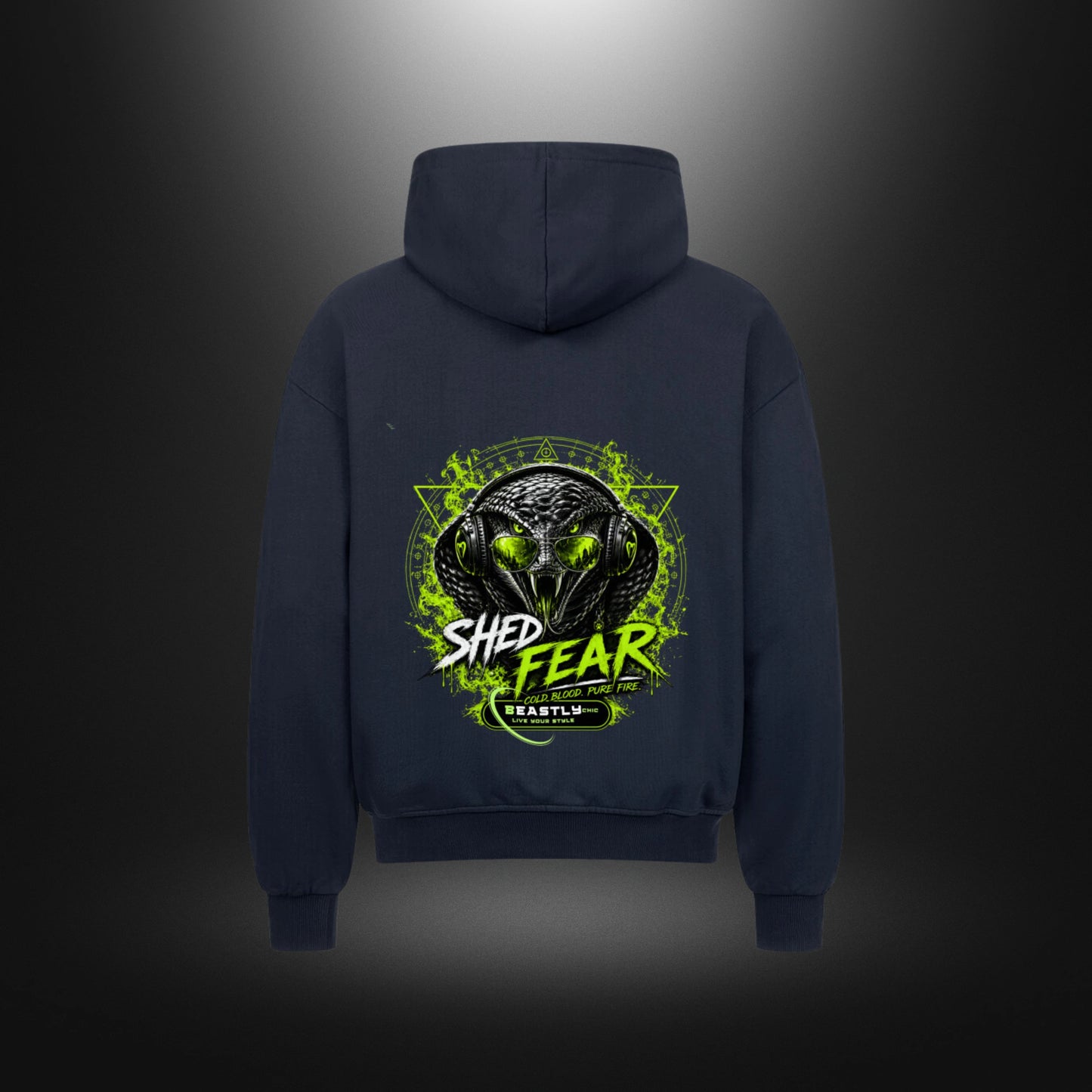 VACANCY Oversized Zipper Hoodie - BeastlyChic Marke REPTILES UNTAMED