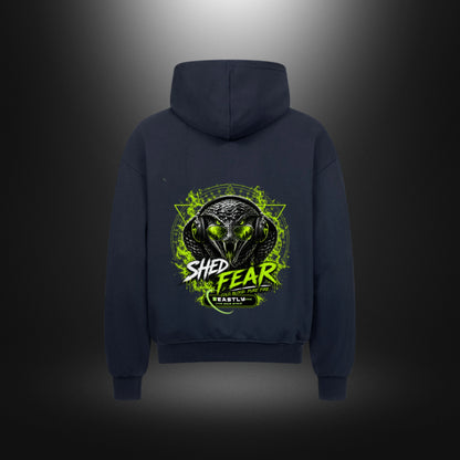 VACANCY Oversized Zipper Hoodie - BeastlyChic Marke REPTILES UNTAMED