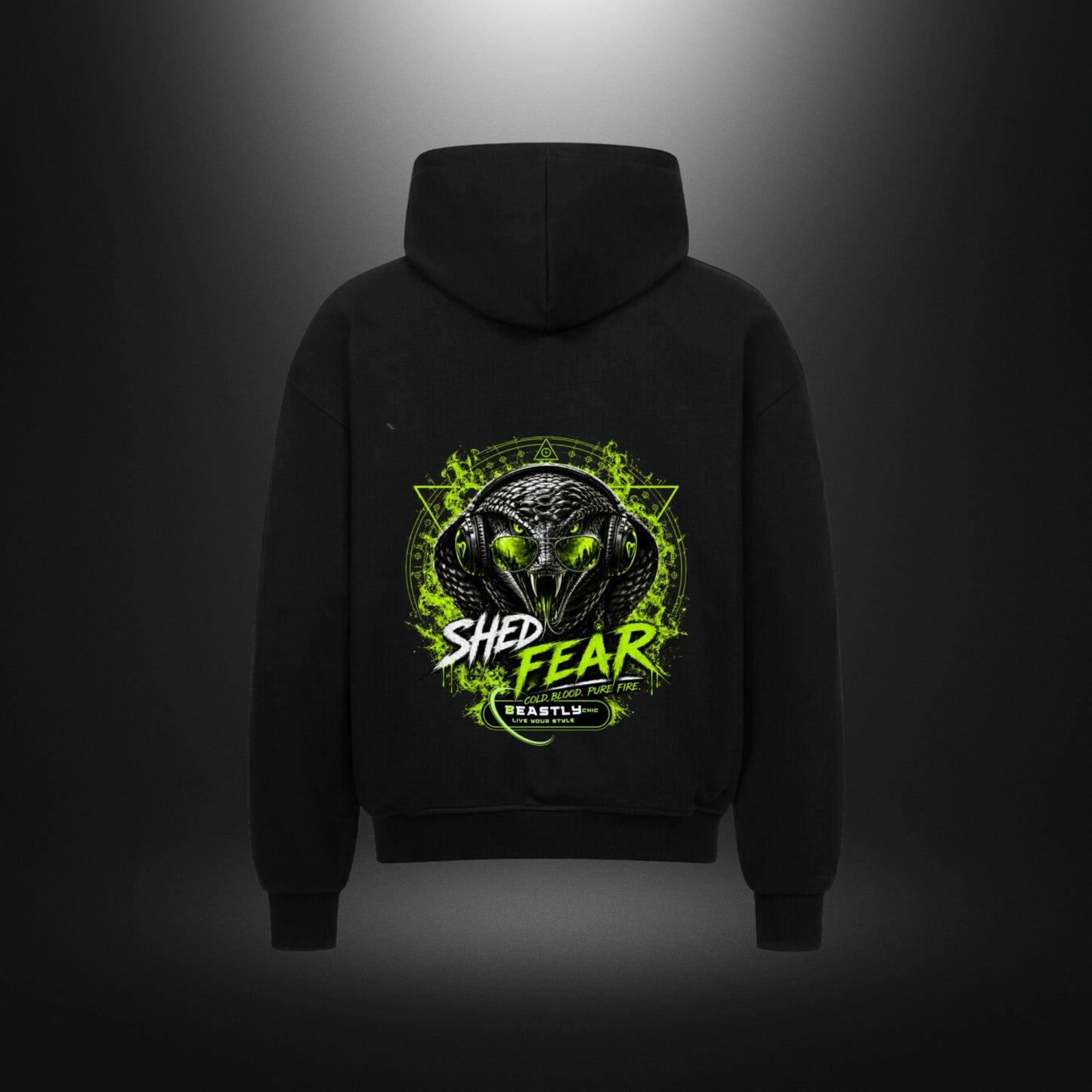 VACANCY Oversized Zipper Hoodie - BeastlyChic Marke REPTILES UNTAMED