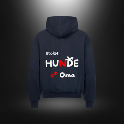 VACANCY Oversized Zipper Hoodie - stolze HUNDE Oma
