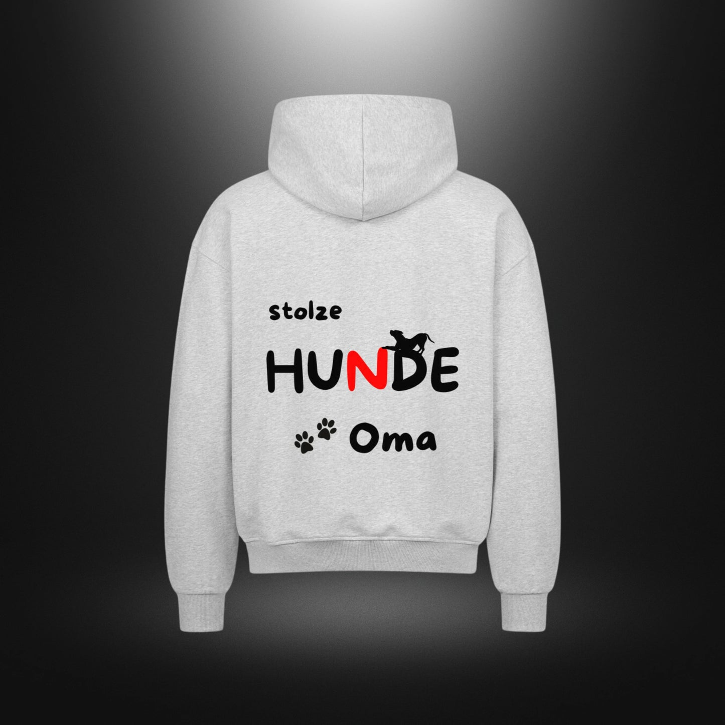 VACANCY Oversized Zipper Hoodie - stolze HUNDE Oma