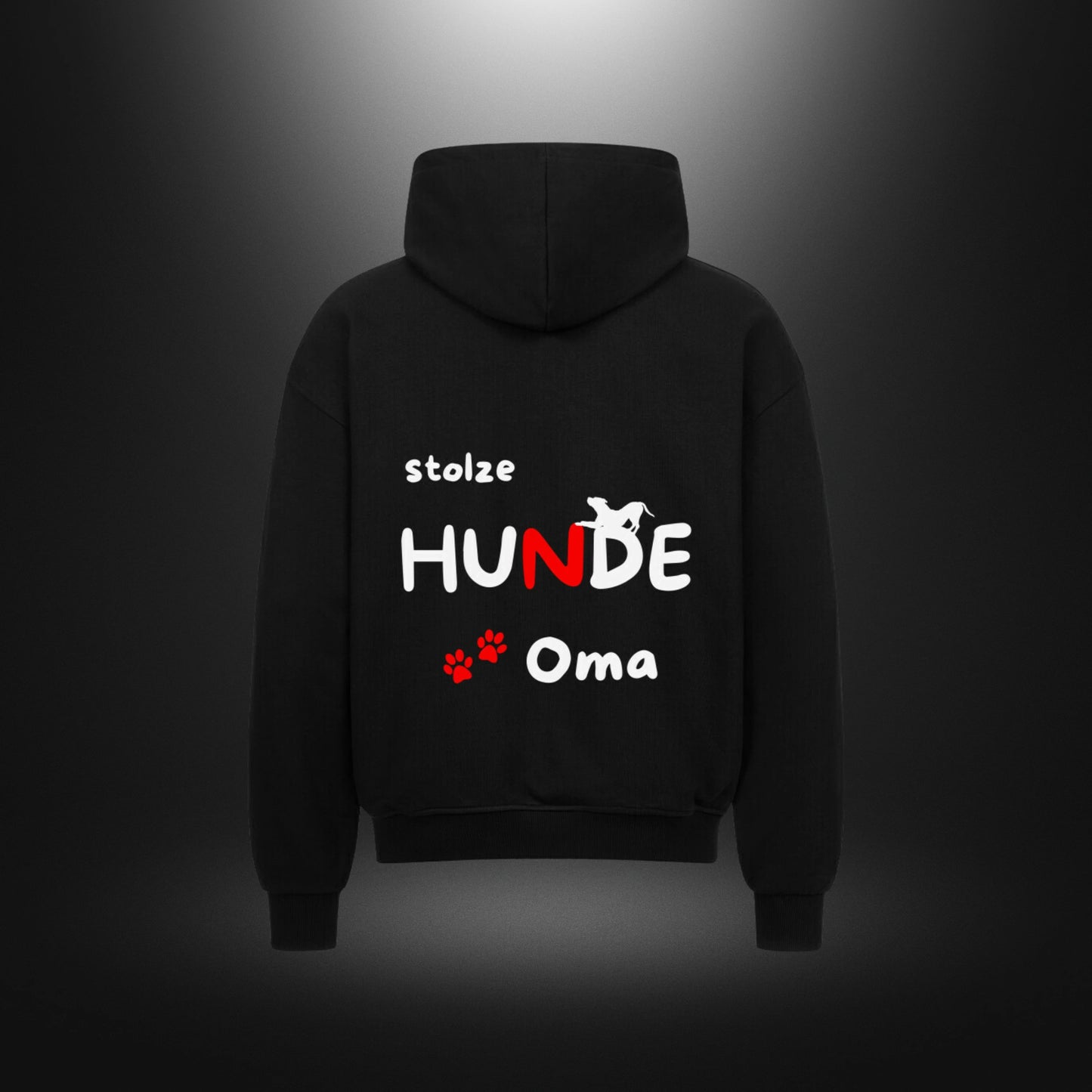 VACANCY Oversized Zipper Hoodie - stolze HUNDE Oma