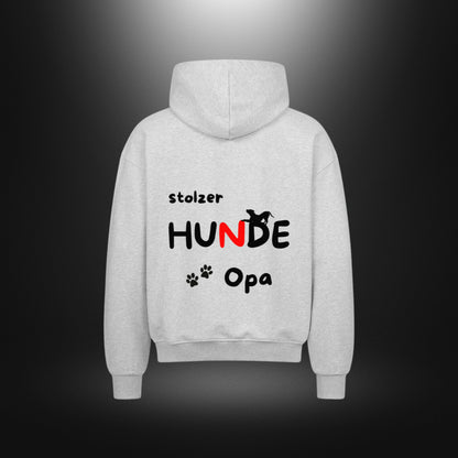 VACANCY Oversized Zipper Hoodie - stolzer HUNDE Opa