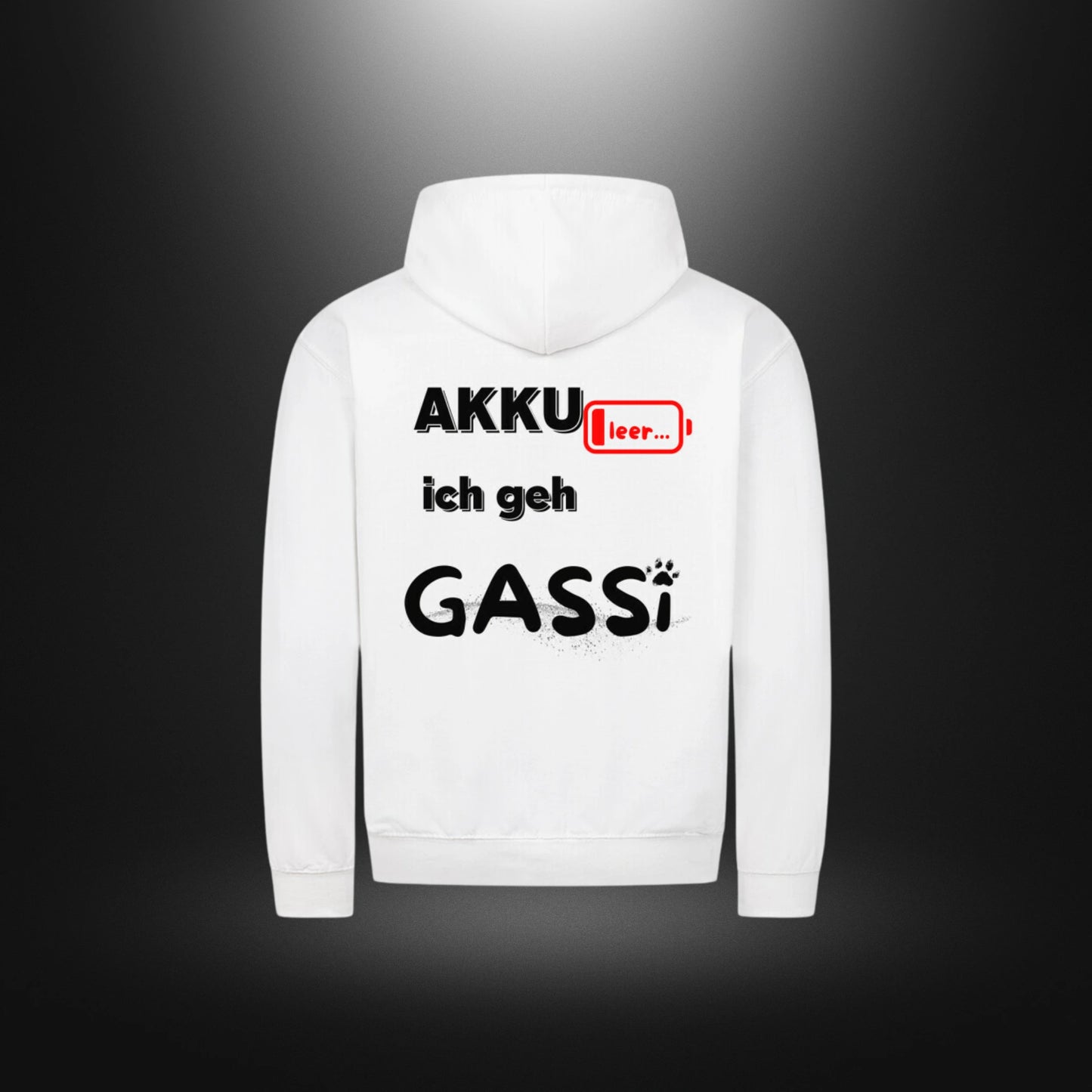 Classic Zipper Hoodie Unisex - Akku leer ich geh Gassi