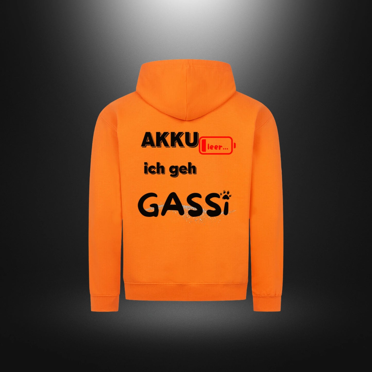 Classic Zipper Hoodie Unisex - Akku leer ich geh Gassi