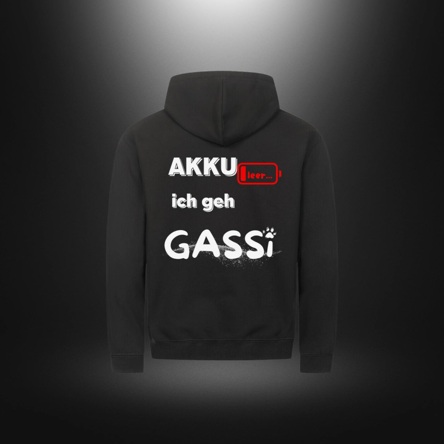 Classic Zipper Hoodie Unisex - Akku leer ich geh Gassi