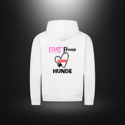 Classic Zipper Hoodie Unisex - ECHTE Frauen LIEBEN HUNDE